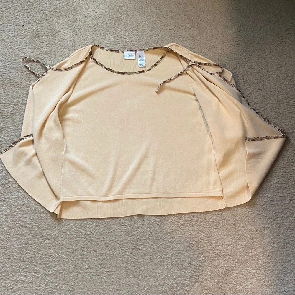 Villager A Liz Claiborne Co 1-Piece Sweater Beige Brown Sz Lrg - Picture 10 of 12